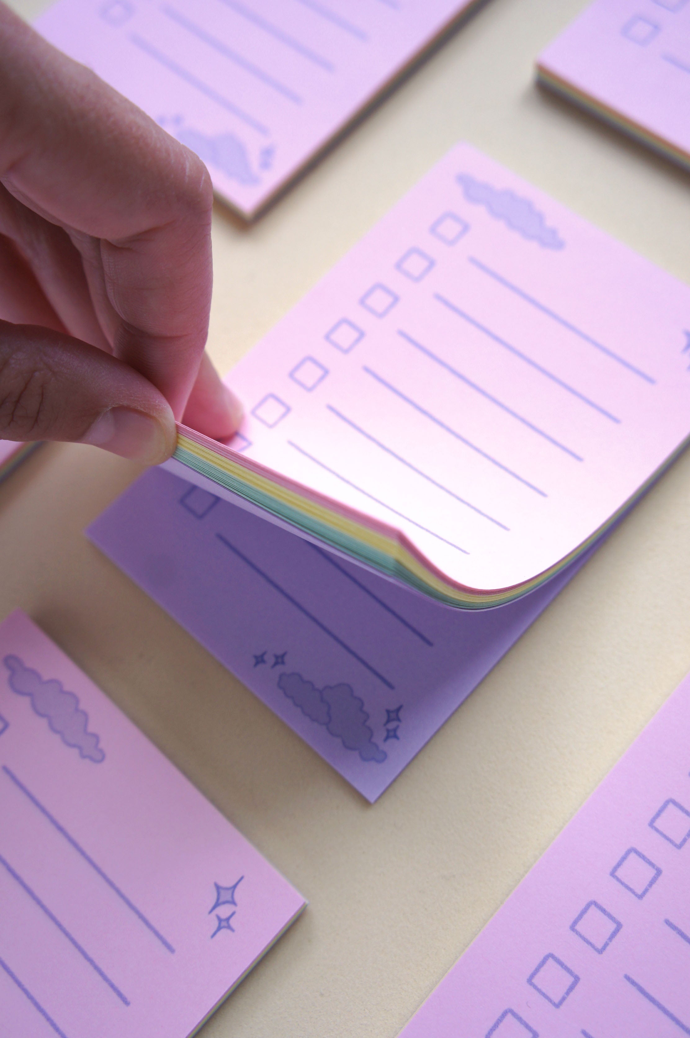 Pastel Rainbow to-do mini notepad