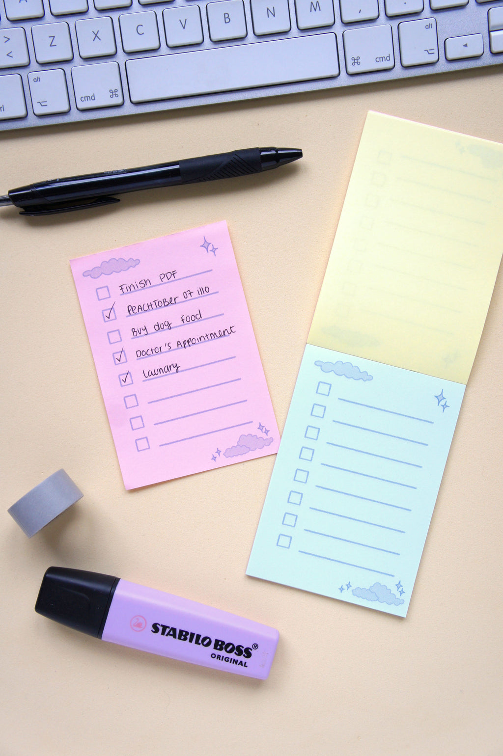 Pastel Rainbow to-do mini notepad