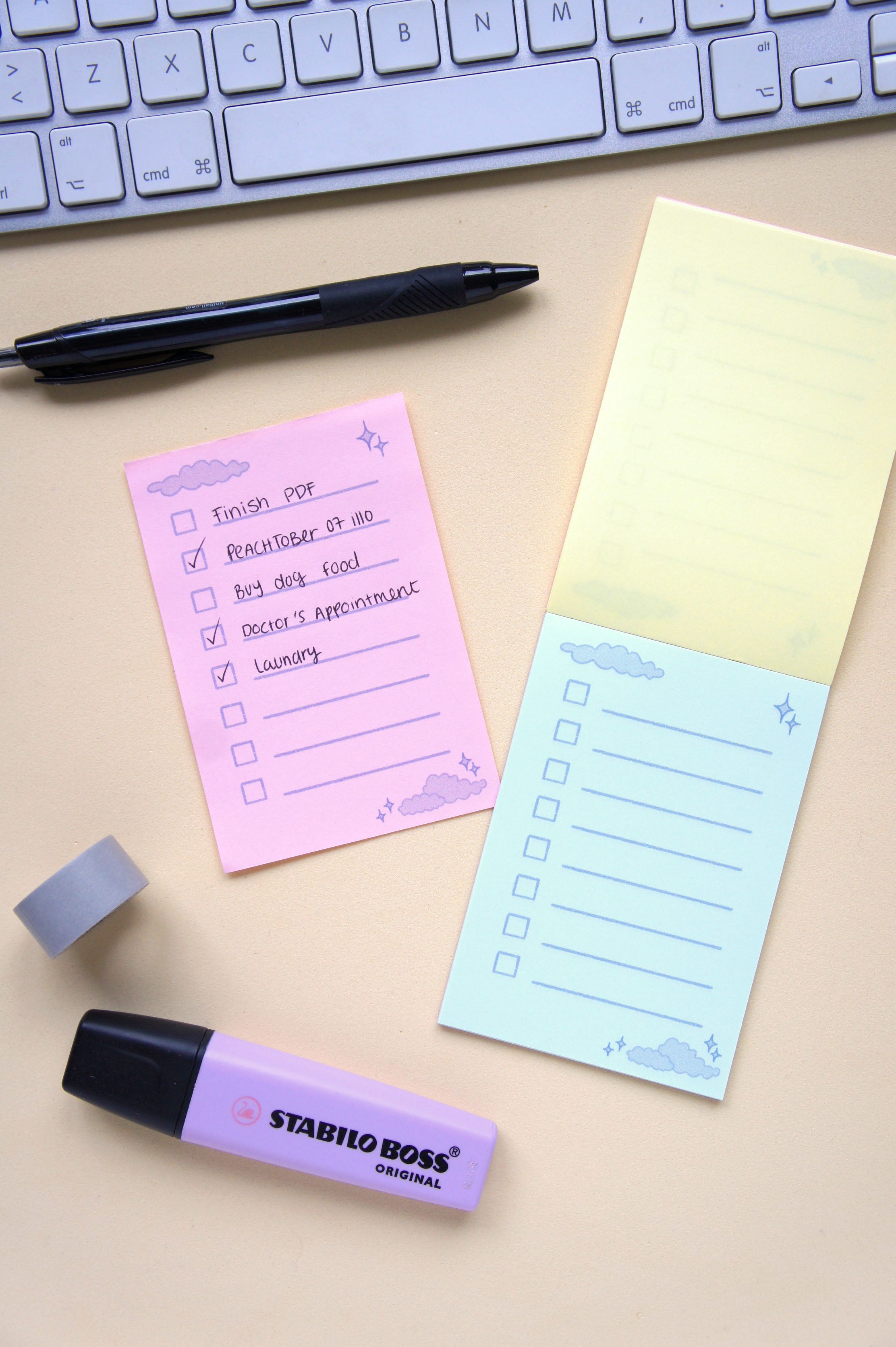Pastel Rainbow to-do mini notepad