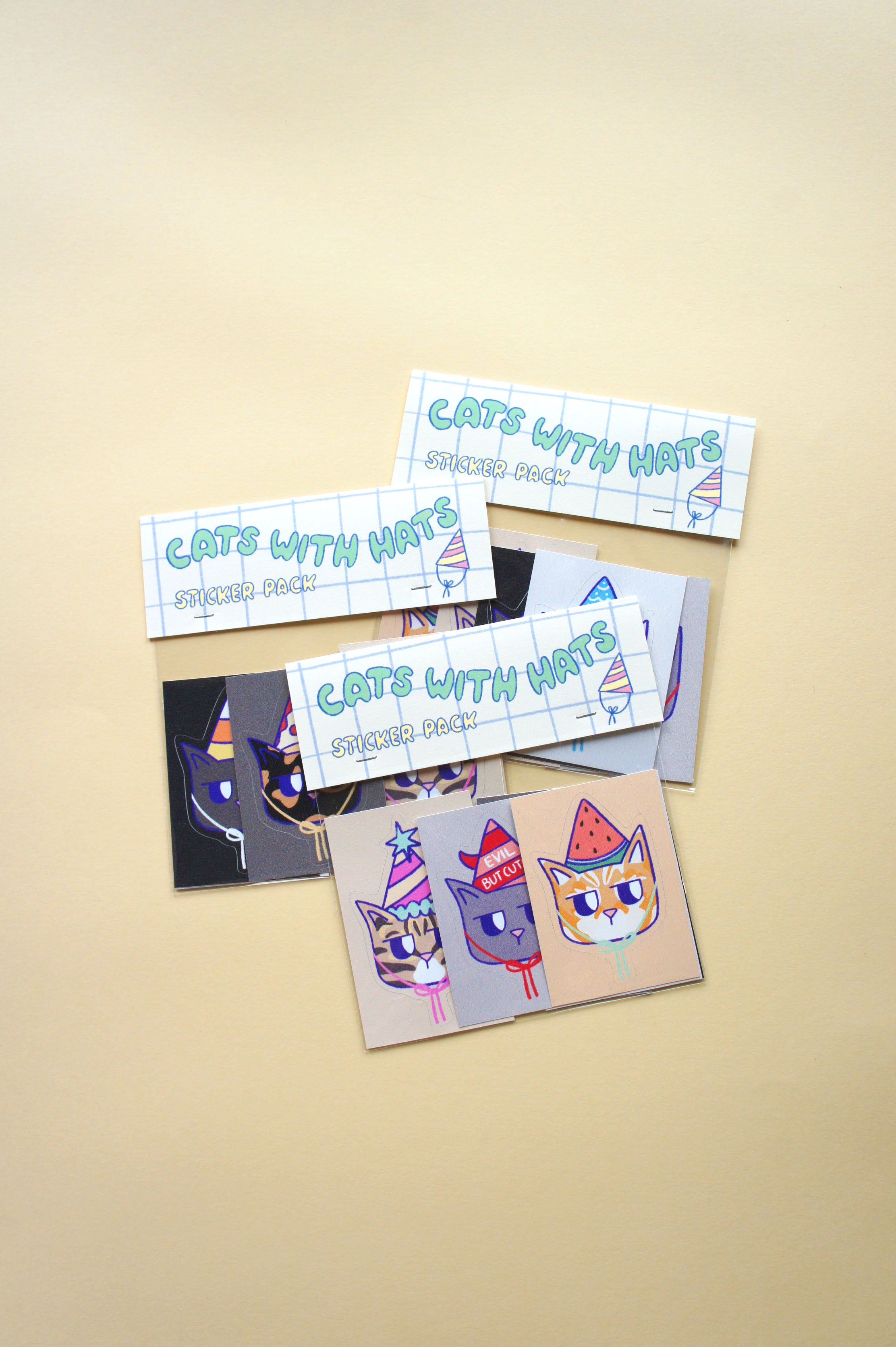 Cats with hats sticker pack