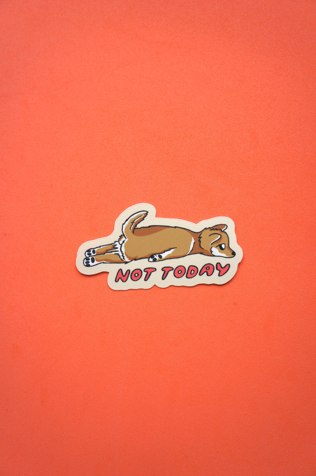 Not today shiba inu adesivo singolo