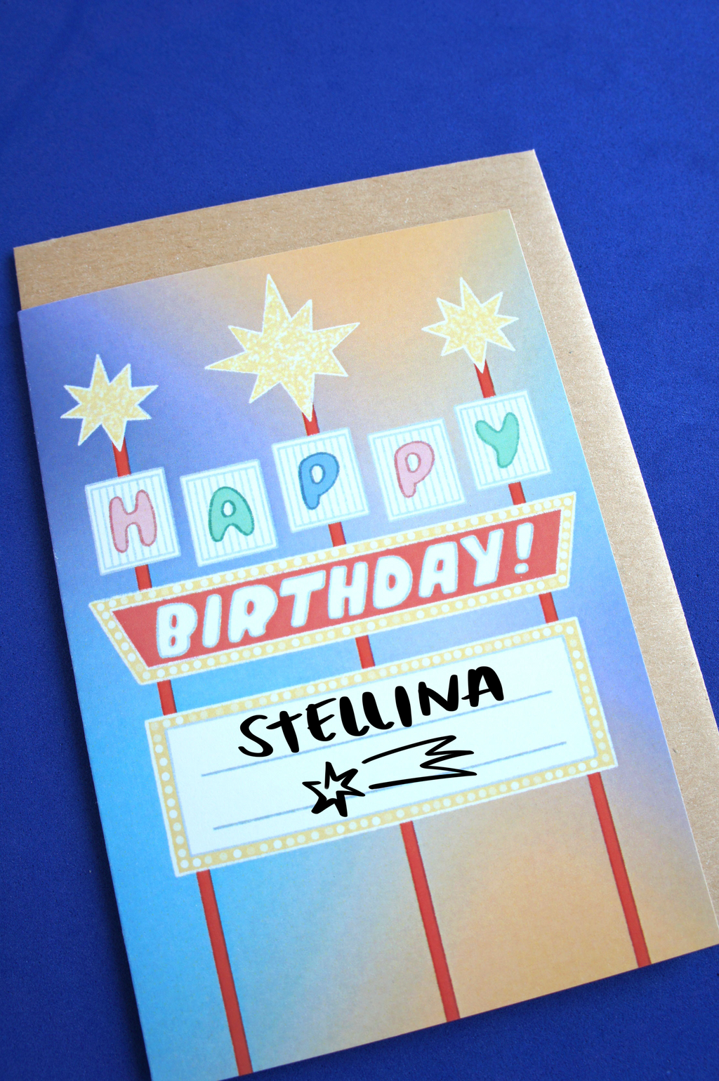 Insegna Las Vegas biglietto d'auguri personalizzabile