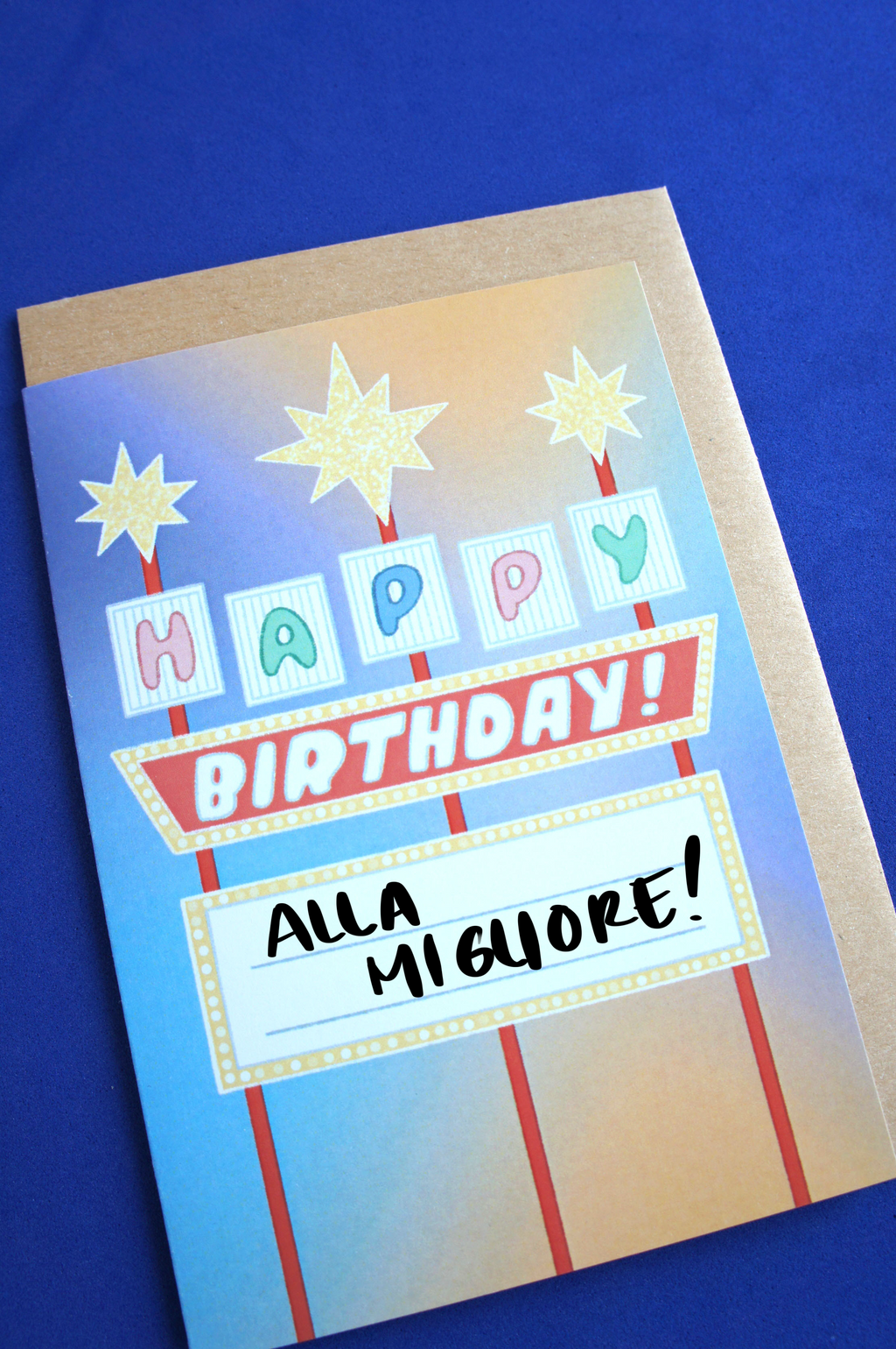Insegna Las Vegas biglietto d'auguri personalizzabile