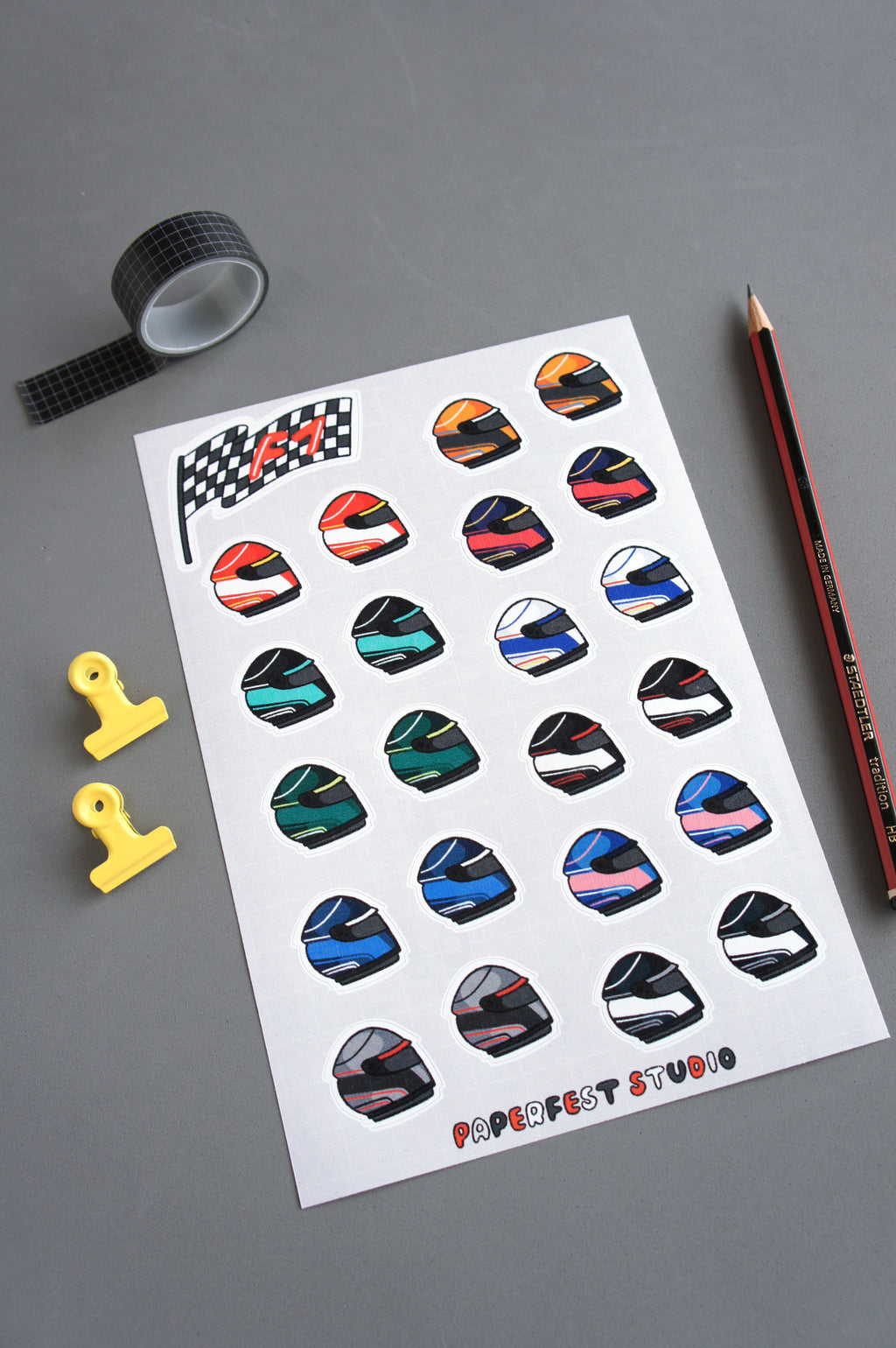 F1 2026 foglio adesivi A5